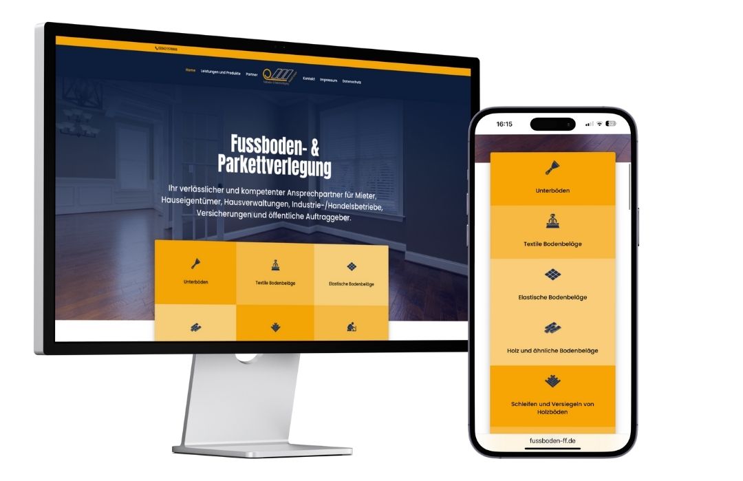 Webseite auf verschiedenen Endgeräten Fussbodenverlegung Maleiß