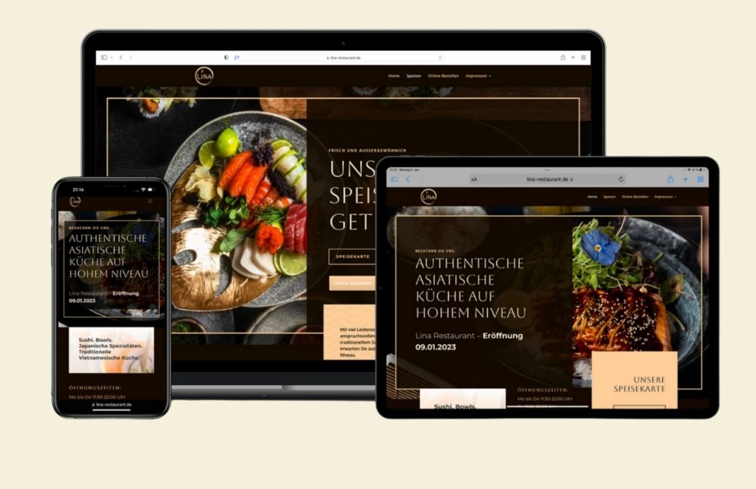 Webdesign für Lina Restaurant HelpBEE