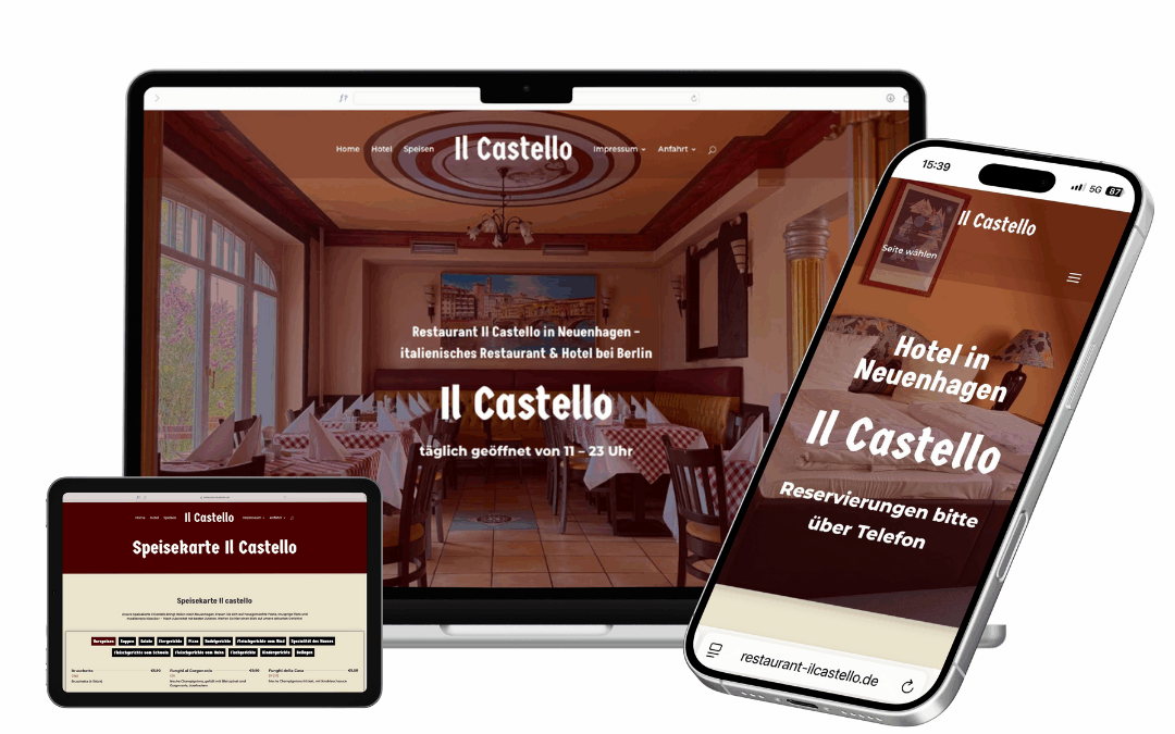 Webdesign und SEO für Restaurant und Hotel Il Castello