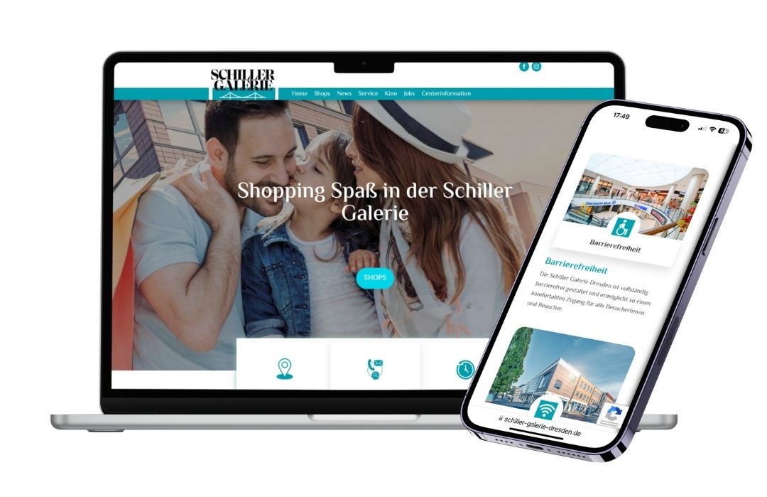 Webseite auf verschiednen Endgeräten Schiller Galerie Dresden