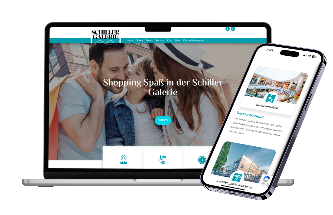 Schiller Galerie Dresden 360° Marketing von HelpBEE für Schiller Galerie Dresden auf verschiedenen Endgeräten