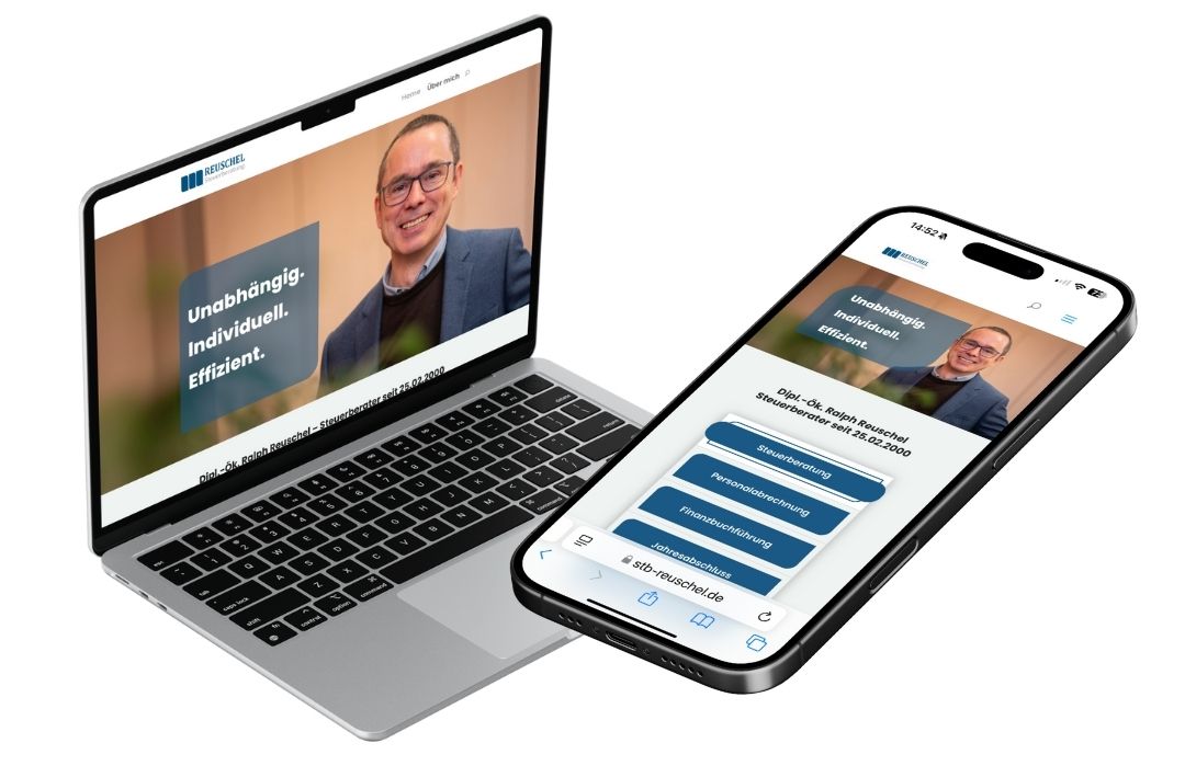 Webseite auf verschiedenen Endgeräten Steuerberater Reuschel