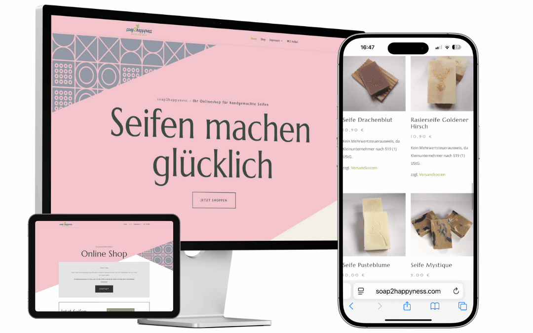 Webdesign und Onlineshop für Soap2Happyness