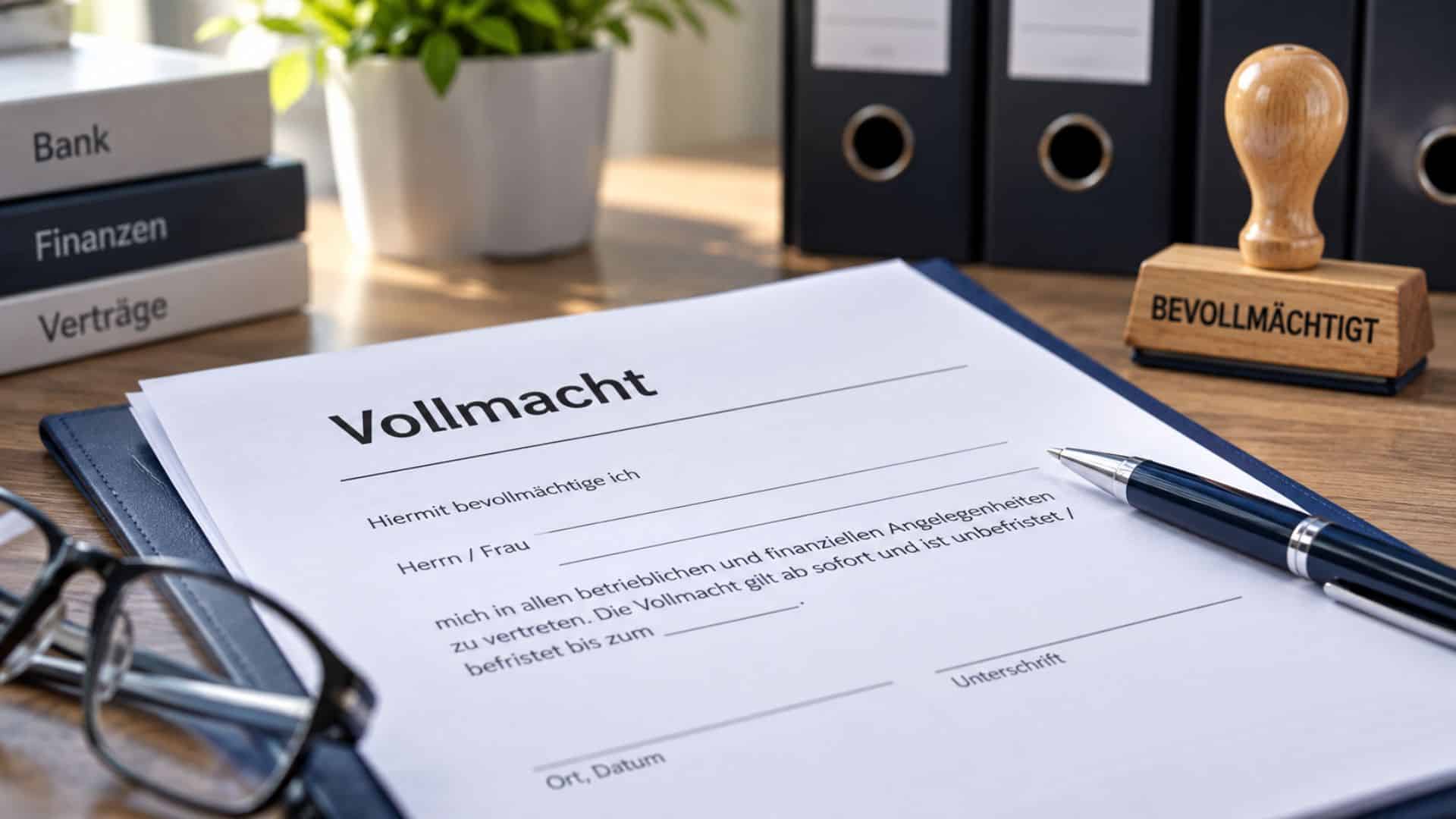 Vollmachten und Bankunterlagen für einen betrieblichen Notfallordner
